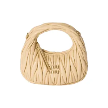 MIU MIU Wander Series Lambskin One Shoulder Handbag Mini Women's Soybean