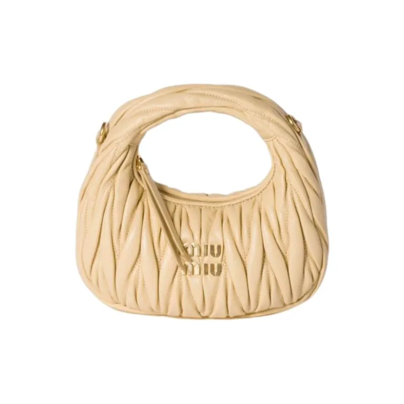 MIU MIU Wander Series Lambskin One Shoulder Handbag Mini Women's Soybean Color-0