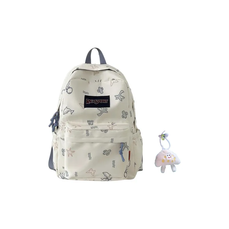 BRABOSTON Nylon Backpack Regular Unisex White/Black/Blue/Pink-0
