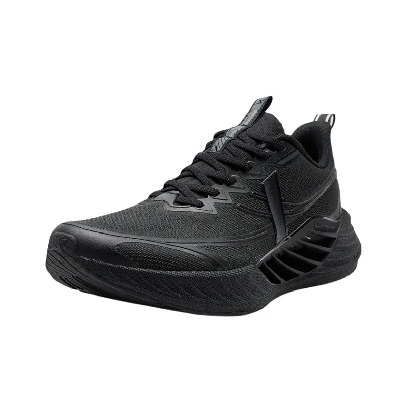 XTEP Cushioning Breathable Support Low Top Casual Training Sprint Running Shoes Men's Black Charcoal Ash-1