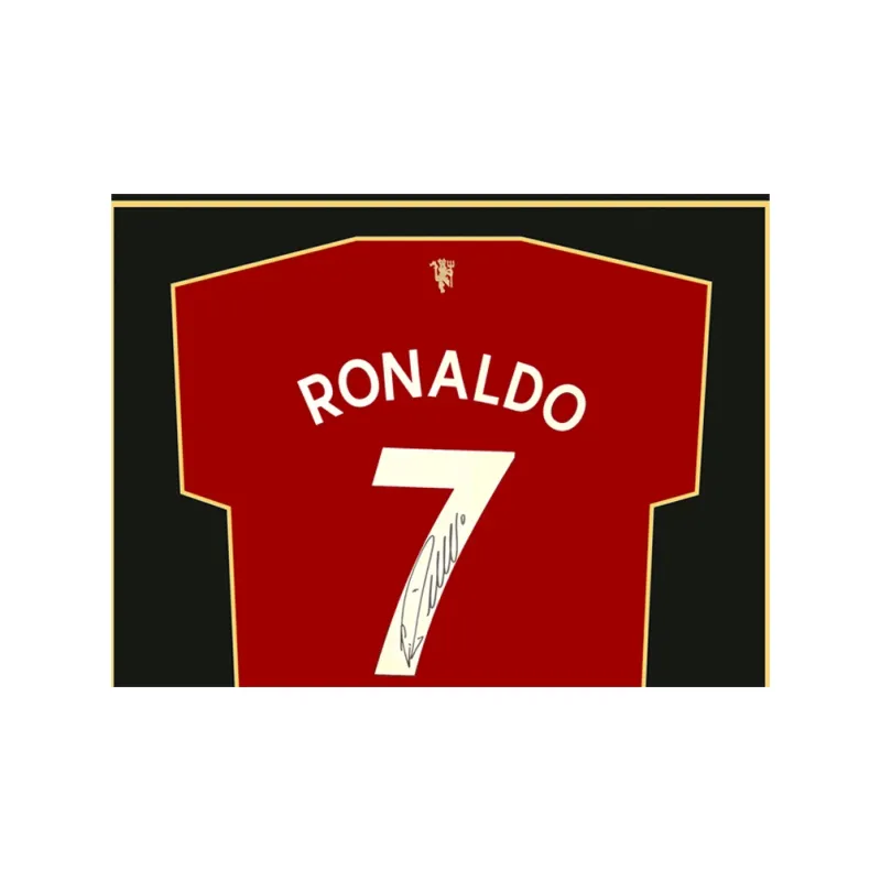 Three For Manchester United Team Ball Jersey Deluxe Mounting, Outer Frame Approx. 75x105cm Unisex-1