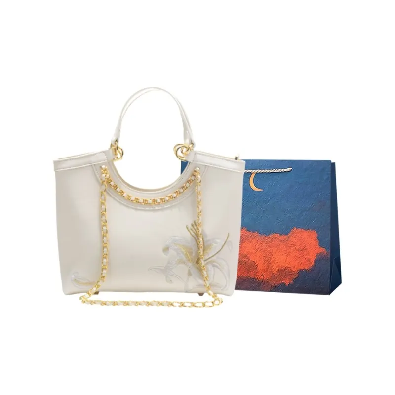 Elsvet PU Handbag Regular Women's Red/White/Apricot-3