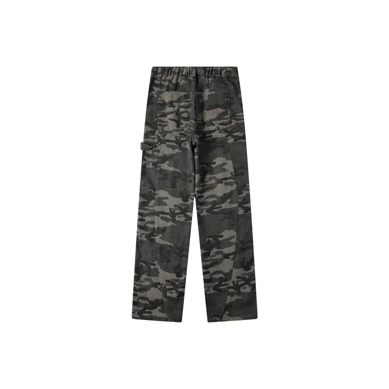 ELCORO Cargo Pants Unisex Green Camouflage-1