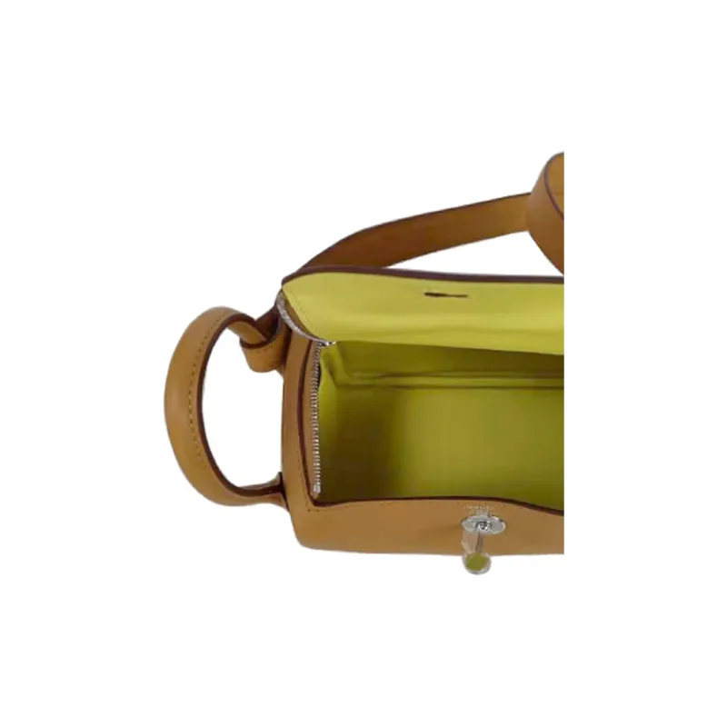 HERMES Lindy Swift Calfskin Handbags Shoulder Bag Crossbody Bag Mini Women's 2S Sesame Yellow Inner With 9R Lemon-4