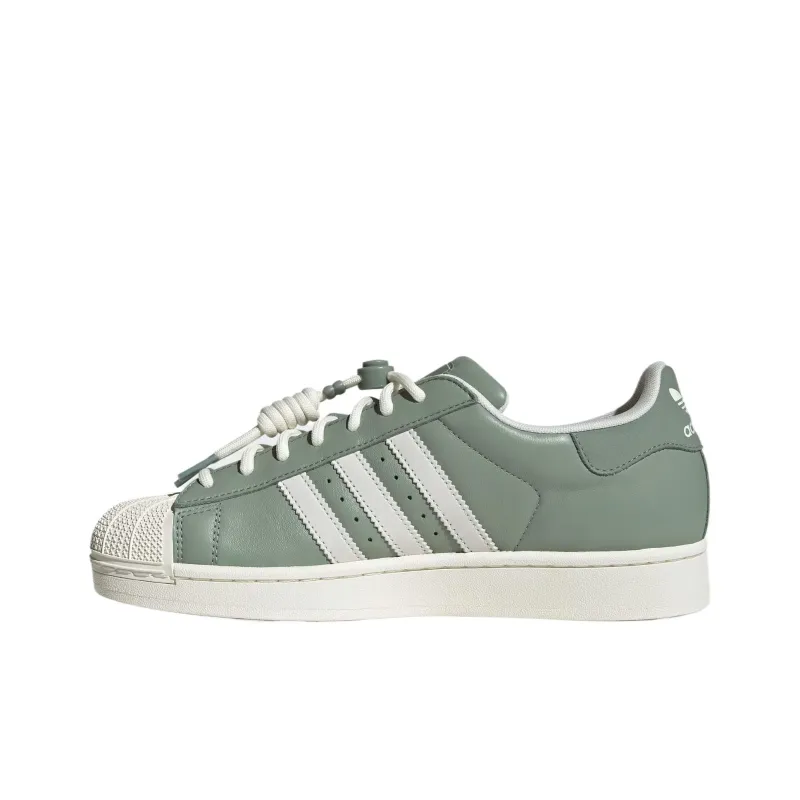 Adidas Originals Superstar 2 Lightweight Low Top Skateboard Shoes Unisex White Green-1