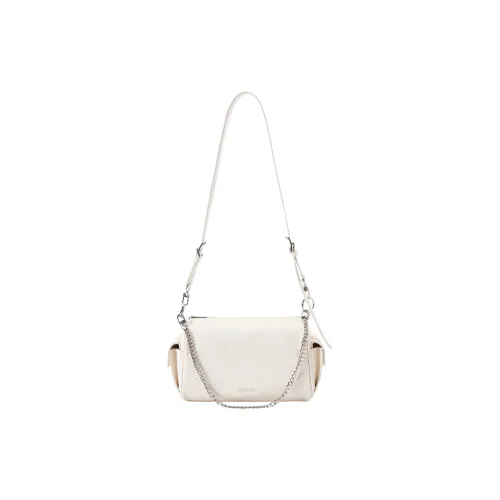 SEM/R Synthetic Leather Shoulder Bag Tubas Women's Raw White/Walnut Brown/Black