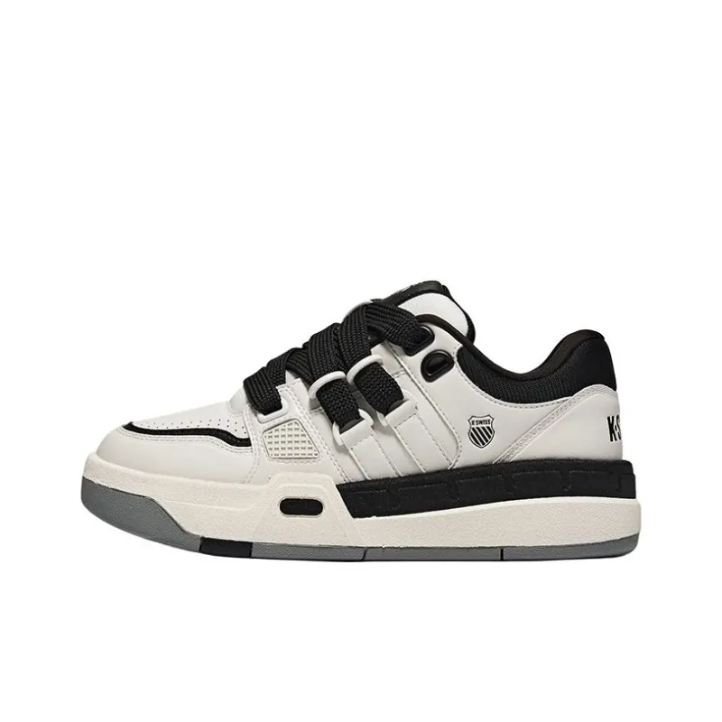 KSWISS Abrasion Resistant Low Top Skateboard Shoes Women's Gray White-0