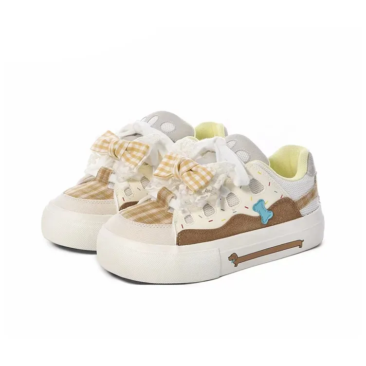 WJA Skateboard Shoes Women's Low Top Yellow-5