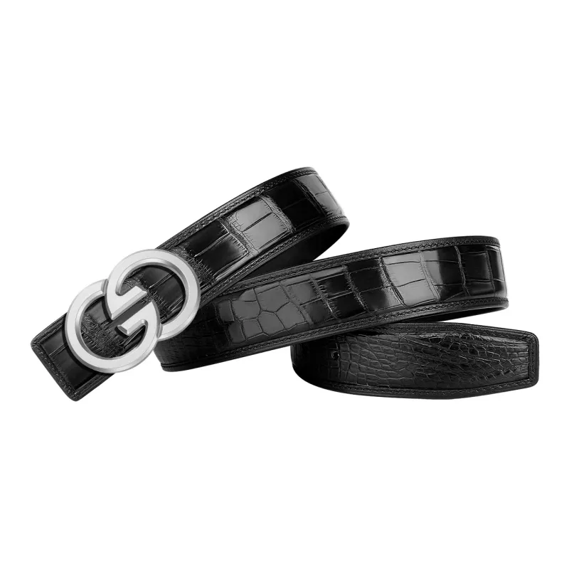 CATELLES Crocodile Leather Belts Men's 3.5cm-2