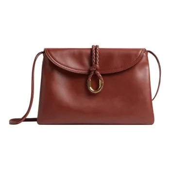Bottega Veneta Cow Leather Crossbody Bag Unisex Sapele Red
