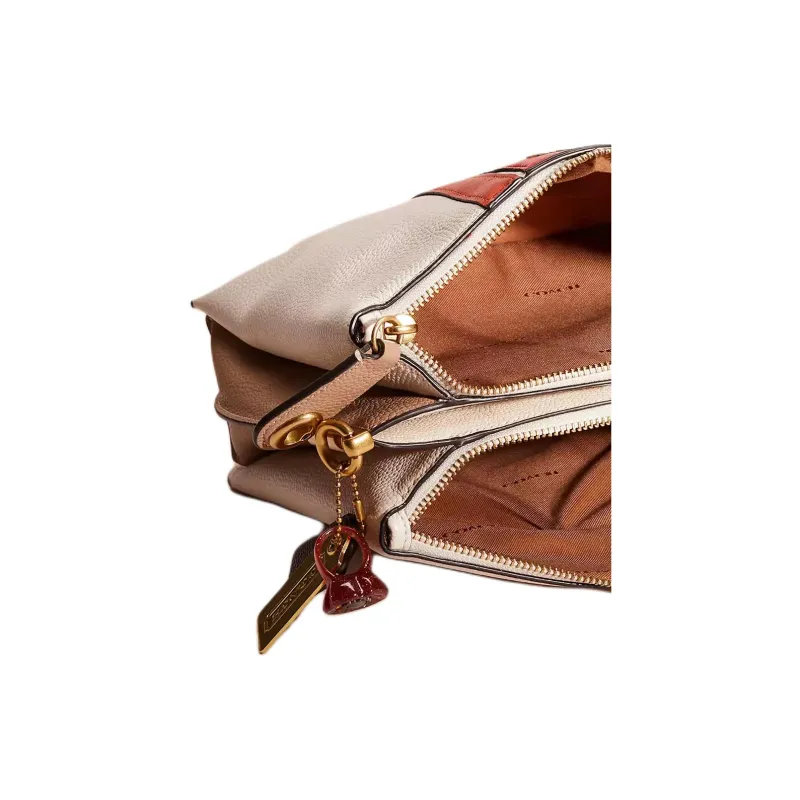 COACH Pebbled Leather Portable Crossbody Bag Shoulder Bag Large Size Women's Chalk White-3