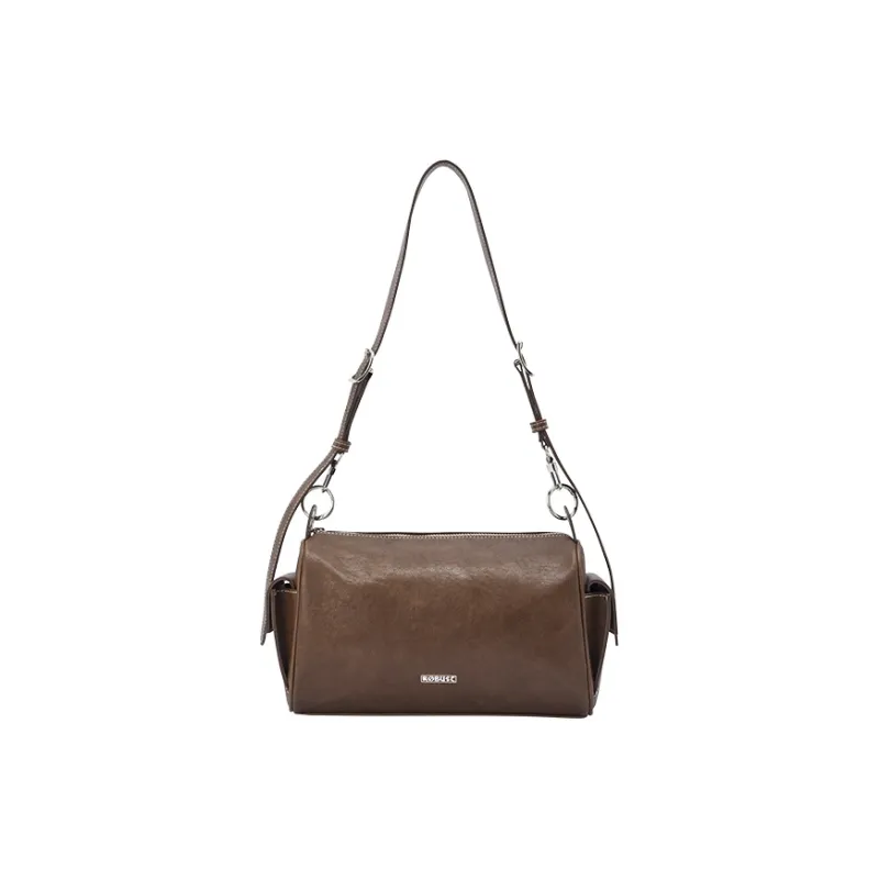 SEM/R Synthetic Leather Shoulder Bag Tubas Women's Raw White/Walnut Brown/Black-6