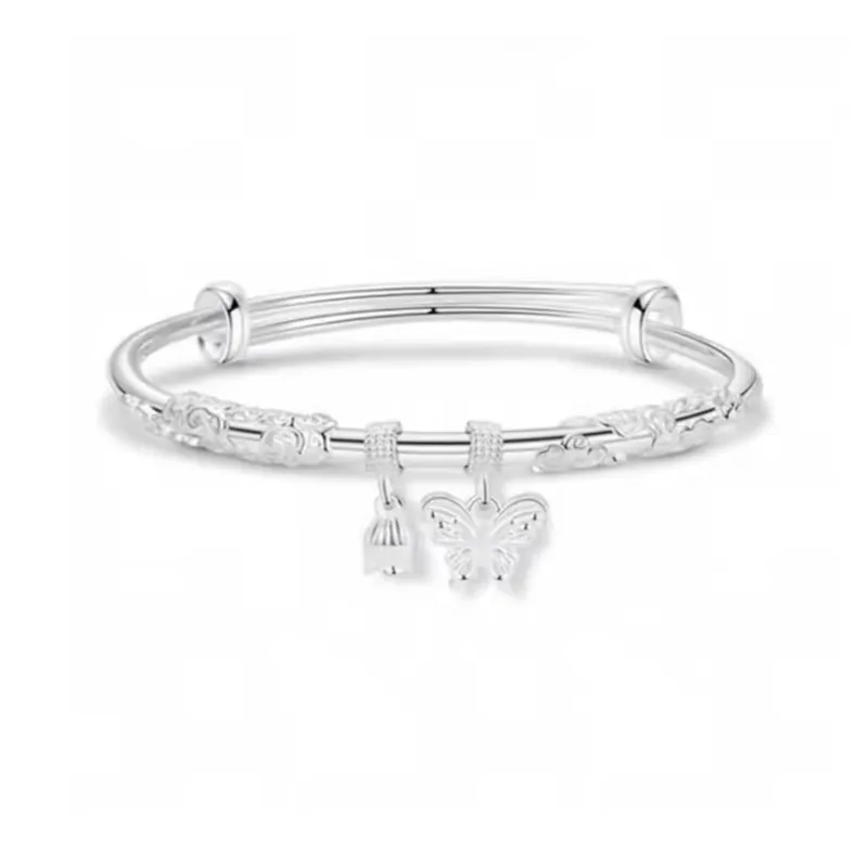 Hui Xuan Charm 999 Fine Silver Bangles Women's-0