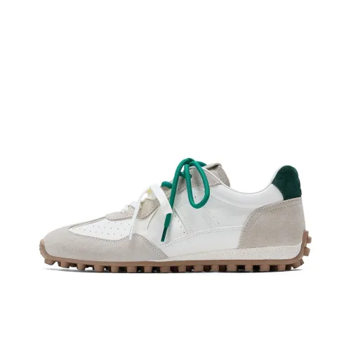 GG CC Soft Sole Fashion German Army Trainers Slip Resistant Low Top Casual Shoes Women's White