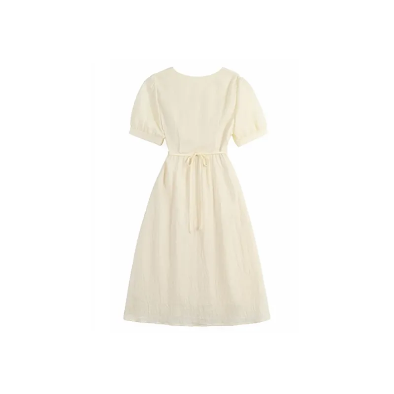 ABBY GODDESS Summer Short Sleeved Dress Women's Milk Puff-1