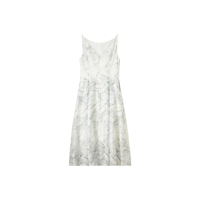 SENTUBILA Slip Dress Women's White Marble-1