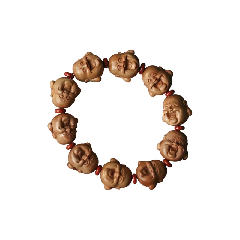 FANGYUANXIAOFU Laoshan Sandalwood Fragrance Wooden Bracelets Unisex-0