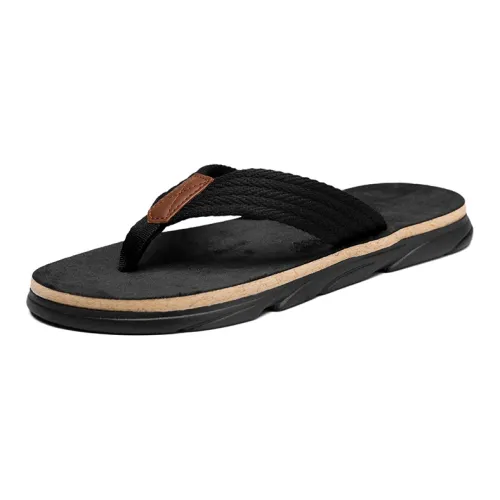 Darcy Sen Flip Flops Black/Army Green/Beige