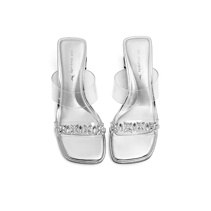 RED DRAGONFLY Rhinestone Slip Resistant Abrasion Resistant Slide Slippers Women's-8