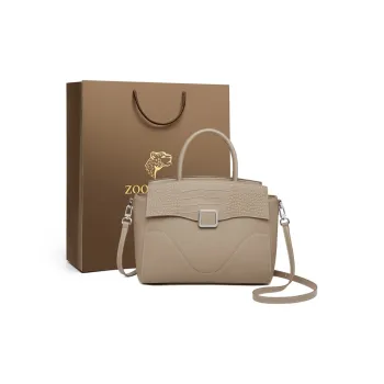 ZOOLER Top Grain Cow Leather Versatile Practical Handbag Women's Elephant Gray