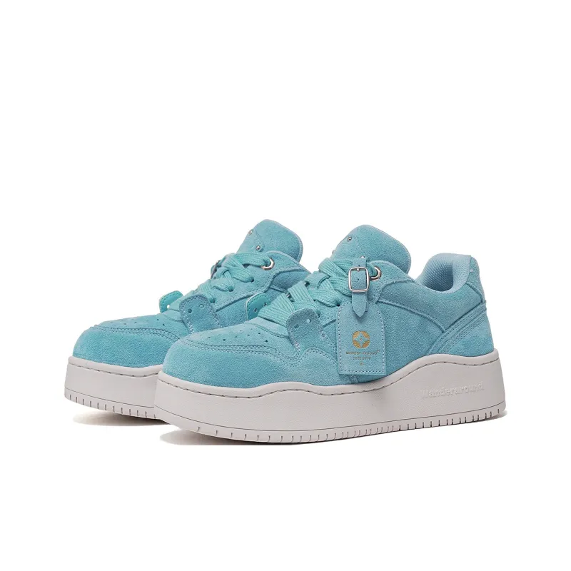 WANDER AROUND Anti Slip Wear Resistant Low Top Skateboard Shoes Unisex Sea Lake Blue-2