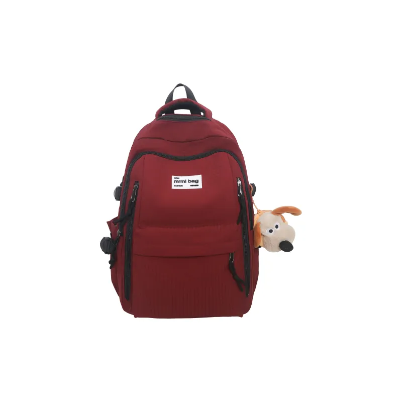 Deli Bear Nylon Backpack Regular Unisex Black/Green/Gray/Ginger Yellow/Red-20