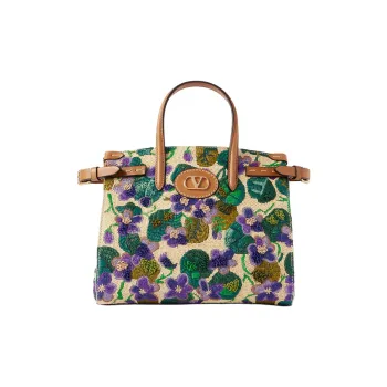 Valentino Raffia Tote Bag, Shopping Bag, Shoulder Bag, Crossbody Bag, Handbag Women's Multicolor
