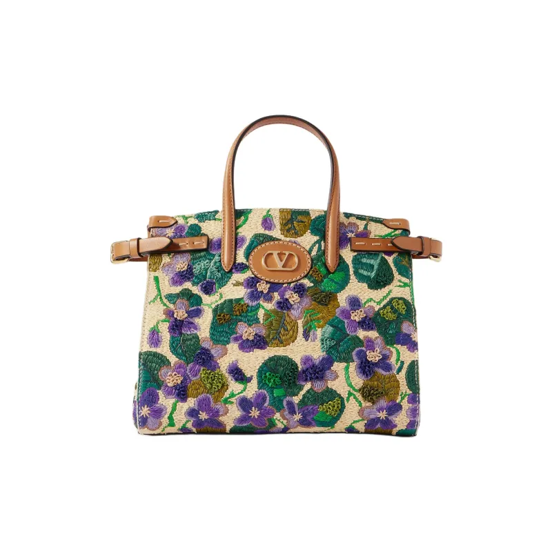 Valentino Raffia Tote Bag, Shopping Bag, Shoulder Bag, Crossbody Bag, Handbag Women's Multicolor-0