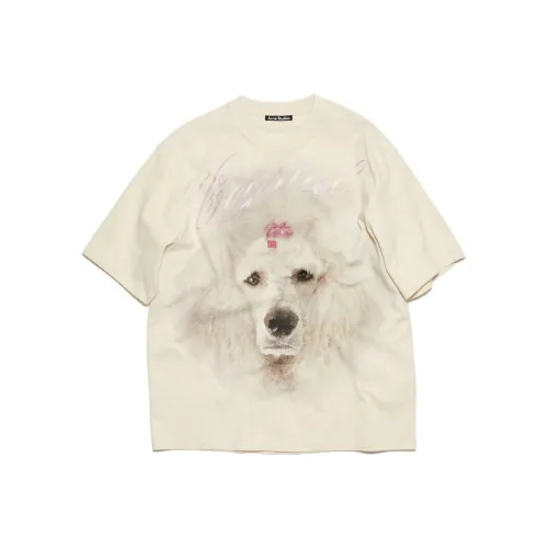 Acne Studios Drop Shoulder Sleeve T Shirt Unisex Ecru