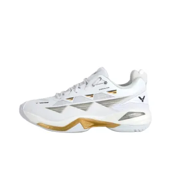 VICTOR Cushioning Rebound Low Top Badminton Shoes Unisex White