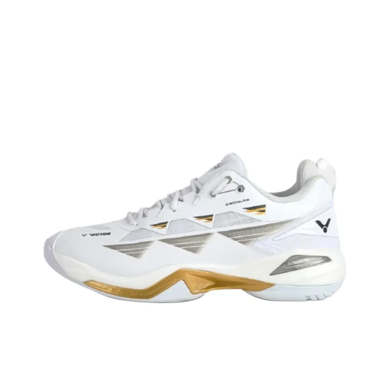 VICTOR Cushioning Rebound Low Top Badminton Shoes Unisex White-0