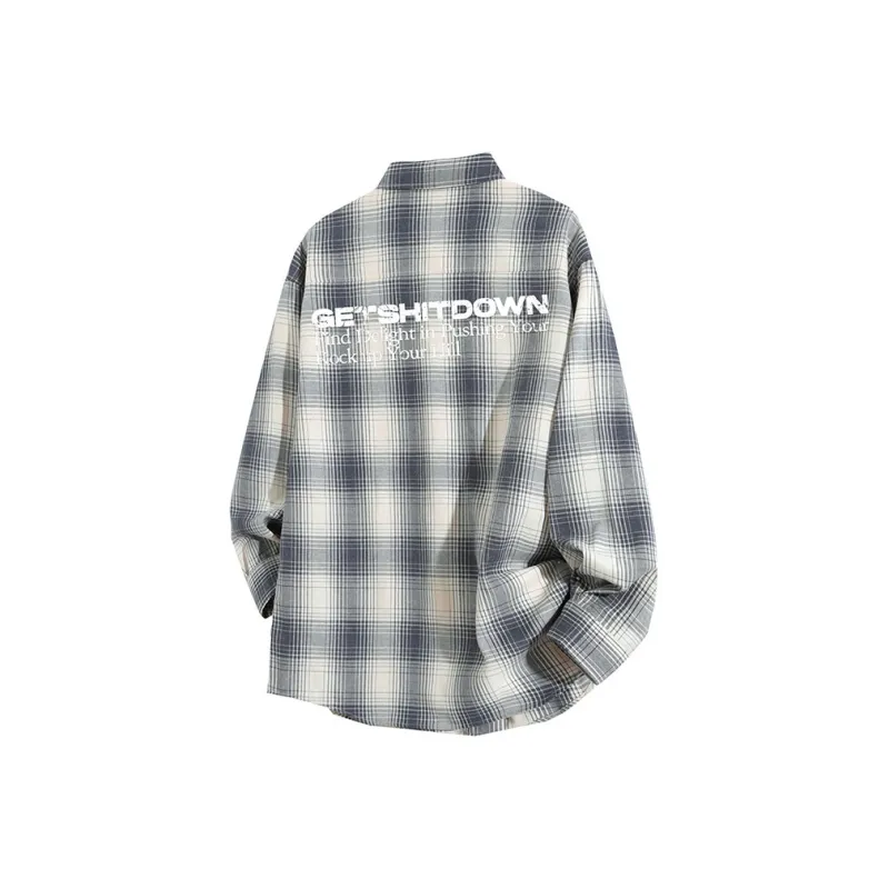 FAX FOR FMACM Shirt Unisex Gray Blue Plaid-2
