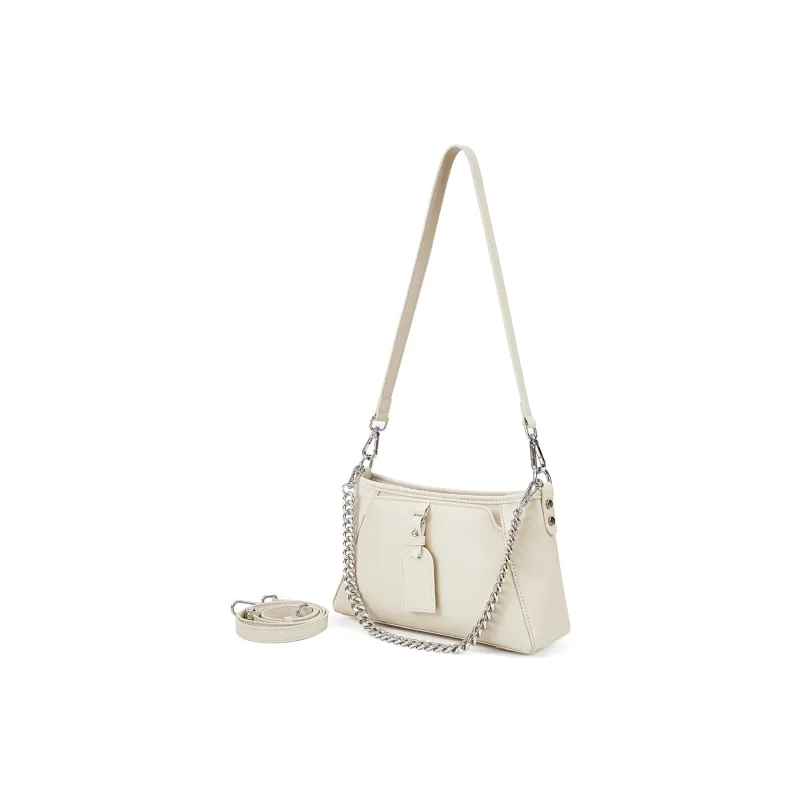 RED DRAGONFLY Cow Leather Shoulder Bag Women's Cream White-1