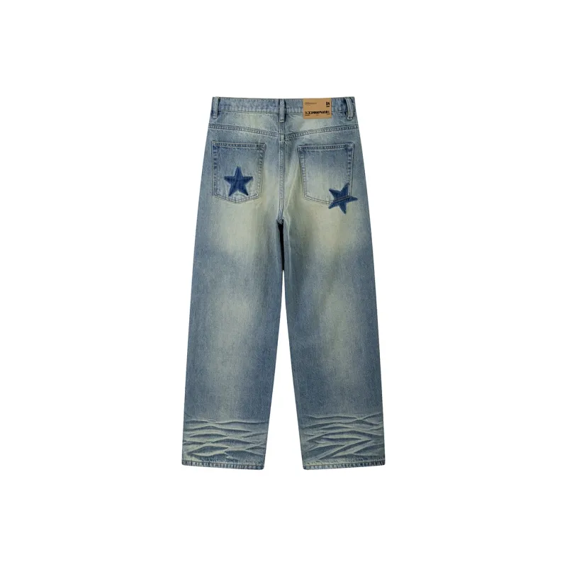 NewJnxs Jeans Unisex Light Denim Blue Shopping Bag Included-1