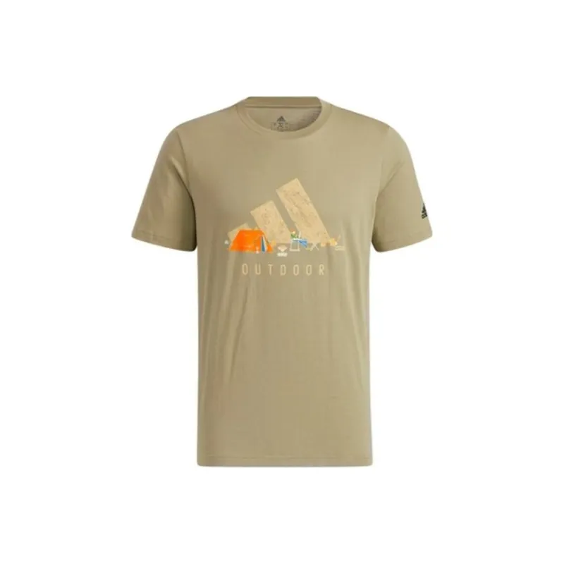 Adidas Set in Sleeve T Shirt Men's Green-0