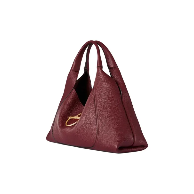 GUCCI Grained Leather Shoulder Backpack Handbag Large Size Women's Ancora Red-2