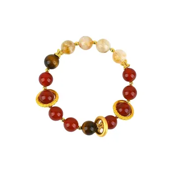 Old Fu Gold Agate Bracelets Women's