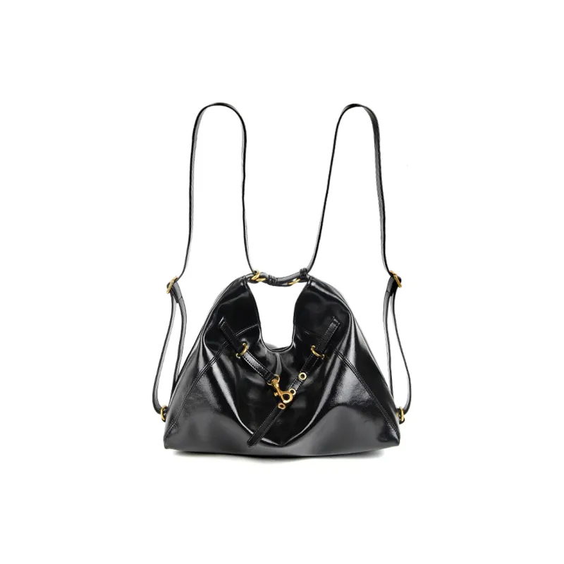 YOCAMU Waxed Cow Leather Tote Bag Shoulder Bag Large Size Women's Multicolor-5