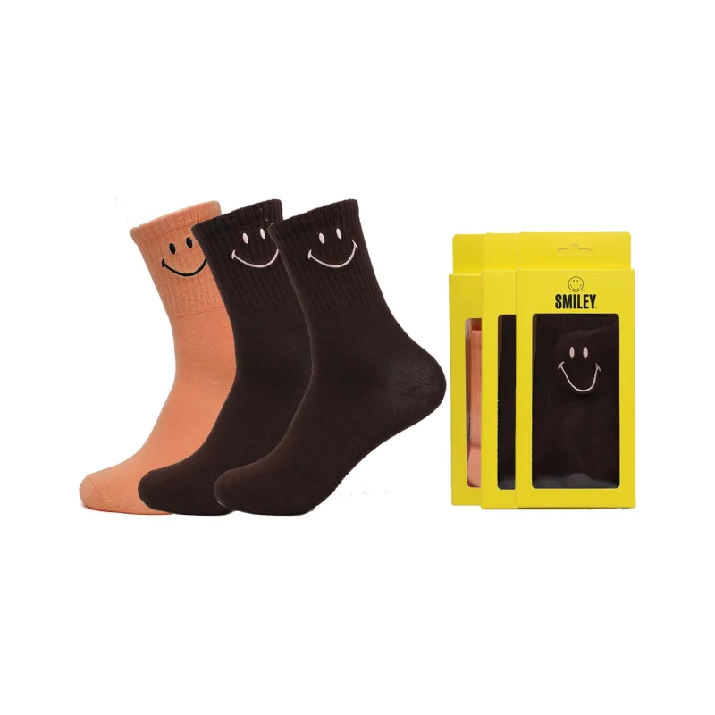 SMILEY Mid Calf Socks Unisex Combo Set-19