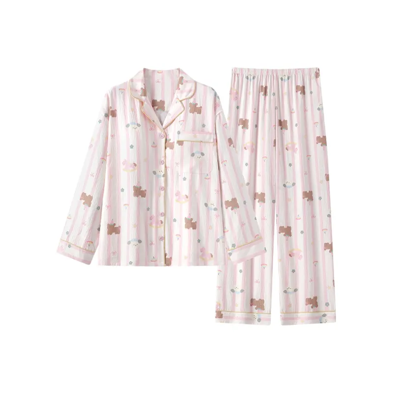 XIAFENYAN Pajama Set Women's Pink-0