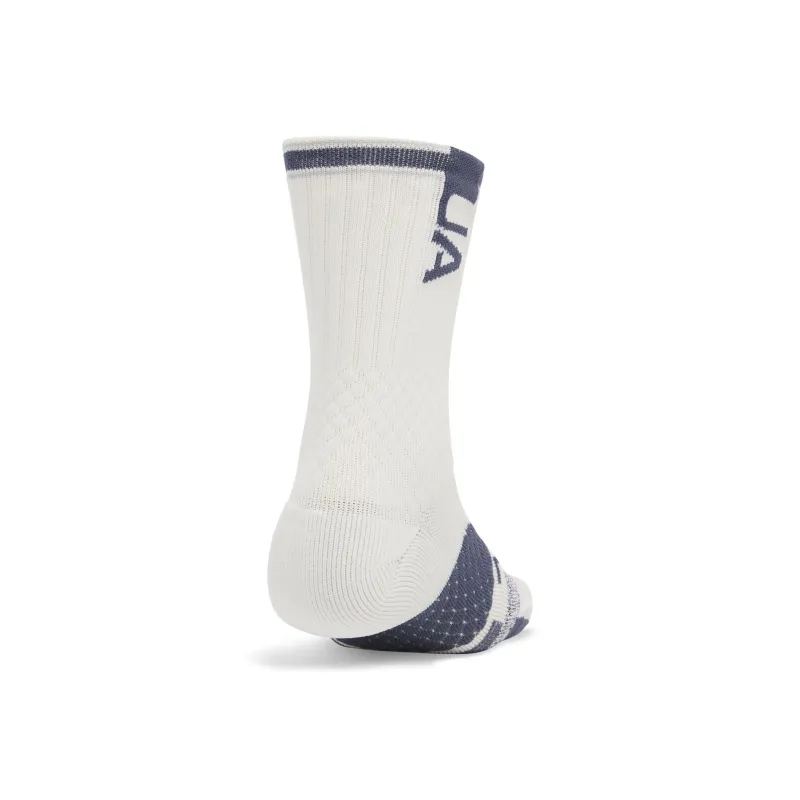 Under Armour Playmaker Mid Calf Socks Unisex 1 Pack White Quartz/Downpour Gray-1