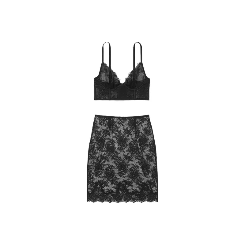 Victoria's Secret Pajama Set Women's Black-0