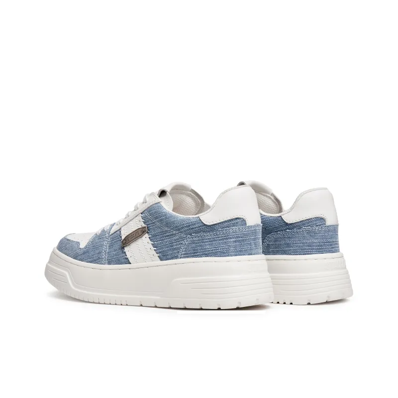 Staccato Slip Resistant Low Top Platform Height Increasing Skateboard Shoes Women's Sky Blue-3