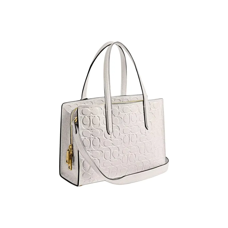 COACH Carter Soft Bright Grain Leather Tote Bag, Shopping Bag, Handbag, Shoulder Bag Large Size Women's White-1