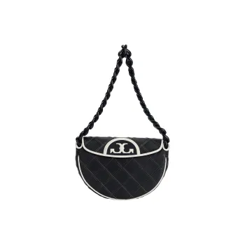 TORY BURCH Fleming Leather Crescent Bag Shoulder Bag Portable Crossbody Bag Shoulder Bag Mini Women's Black