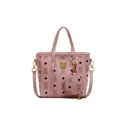 TTaG．baG PU Crossbody Bag, One Shoulder Handbag Women's Pink/Brown/Ecru