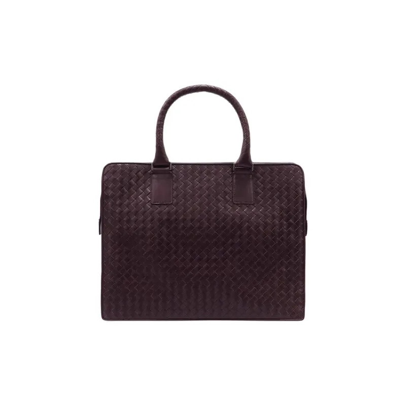 Bottega Veneta Leather Briefcases Men's Dark Brown-2