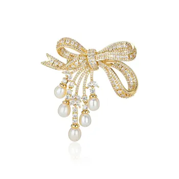 QLADY Pearl Brooches Women's