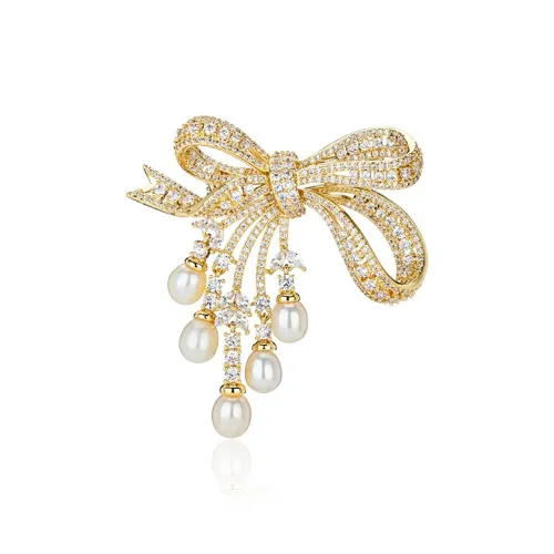 QLADY Pearl Brooches Women's