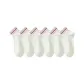 [6 Pack/100% cotton Smiley Face Stripes]6 Pairs Pink Double Stripe